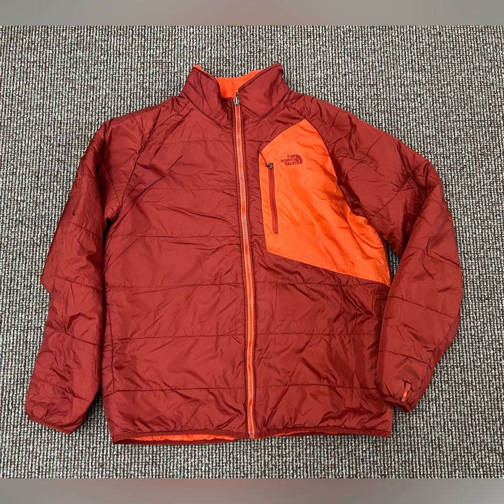 Men’s Large THE NORTH FACE Red & Orange Lightweight Puffer Winter Ski Jacket